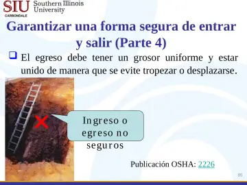 Slide 85: Garantizar una forma segura de entrar y salir (Parte 4)