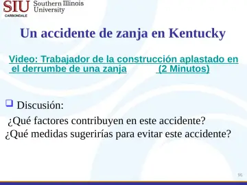Slide 95: Un accidente de zanja en Kentucky