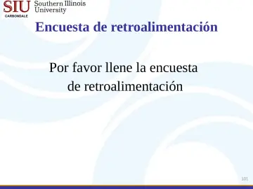 Slide 101: Encuesta de retroalimentación