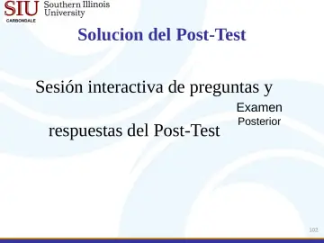 Slide 102: Solucion del Post-Test