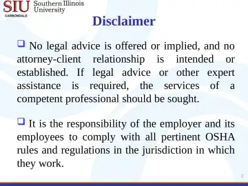 Slide 2: Disclaimer