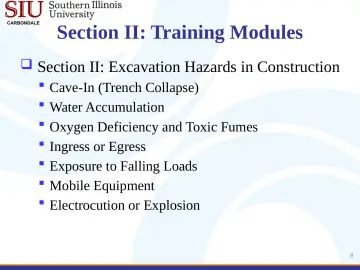 Slide 8: Section II: Training Modules