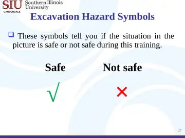 Slide 27: Excavation Hazard Symbols