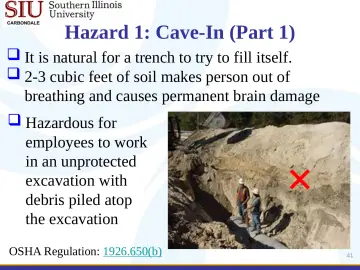 Slide 41: Hazard 1: Cave-In (Part 1)