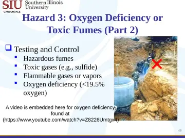 Slide 49: Hazard 3: Oxygen Deficiency or Toxic Fumes (Part 2)