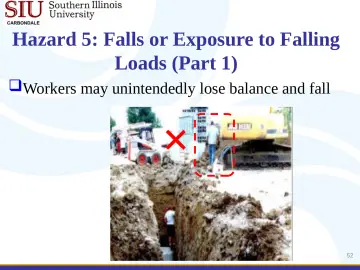 Slide 52: Hazard 5: Falls or Exposure to Falling
