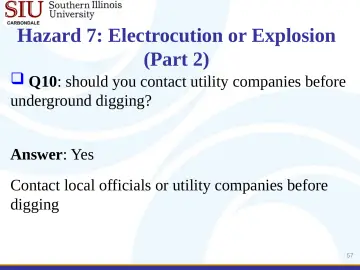 Slide 57: Hazard 7: Electrocution or Explosion
