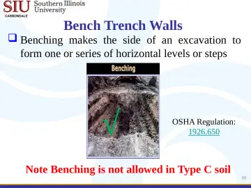 Slide 69: Bench Trench Walls