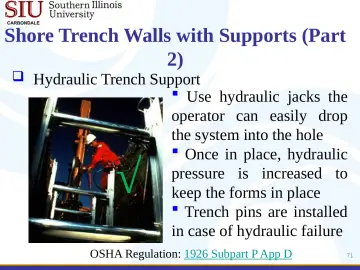 Slide 71: Shore Trench Walls with Supports (Part