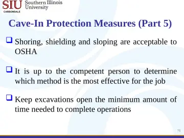 Slide 76: Cave-In Protection Measures (Part 5)