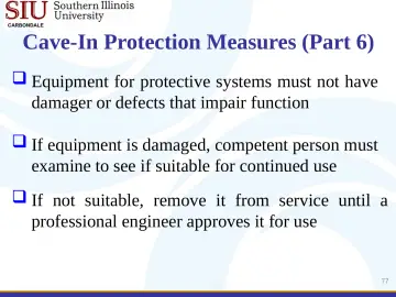 Slide 77: Cave-In Protection Measures (Part 6)