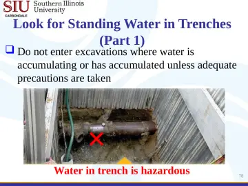 Slide 78: Look for Standing Water in Trenches