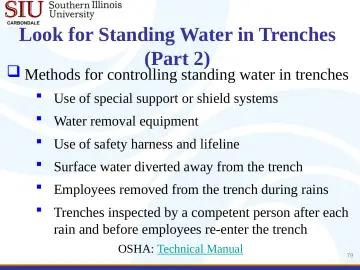 Slide 79: Look for Standing Water in Trenches (Part 2)