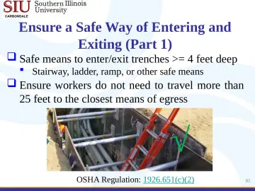 Slide 82: Ensure a Safe Way of Entering and Exiting (Part 1)