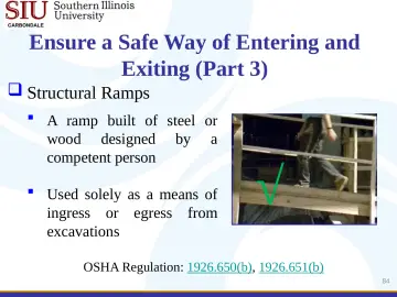Slide 84: Ensure a Safe Way of Entering and Exiting (Part 3)