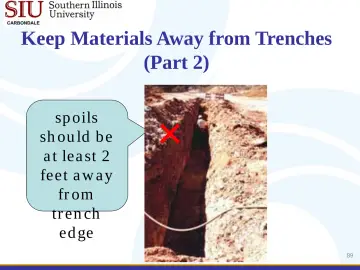 Slide 89: Keep Materials Away from Trenches