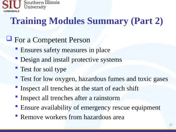 Slide 97: Training Modules Summary (Part 2)