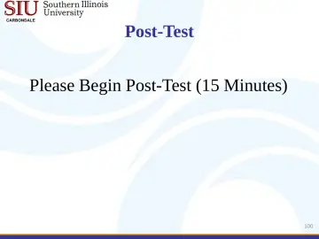 Slide 100: Post-Test