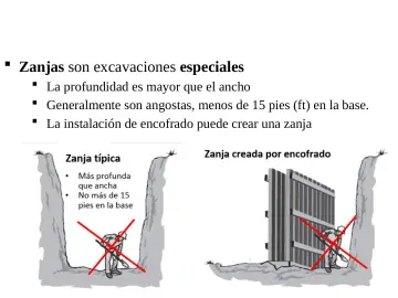 Slide 11: Excavaciones y zanjas– cont.
