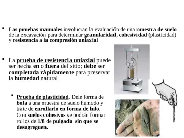 Slide 21: Evaluación de Suelos- pruebas manuales