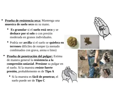 Slide 23: Evaluación de Suelos- pruebas manuals – con