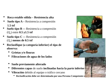 Slide 25: Tipos de Suelo según su Resistencia
