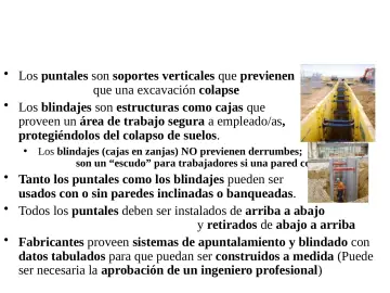 Slide 34: Controles de Ingeniería – Apuntalamiento y Blindado