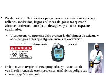 Slide 49: Atmósfera Peligrosa y Protección Respiratoria/Ventilación