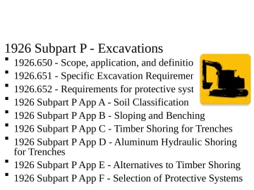 Slide 16: OSHA Standard on Excavations (29 CFR 1926 Subpart P)