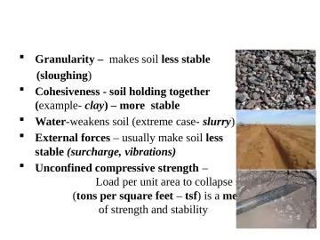 Slide 18: Factors Aff ecting Soil Stability