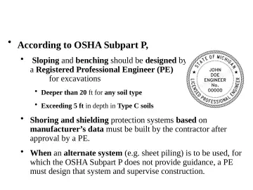 Slide 43: Professional Engineer Responsibilities