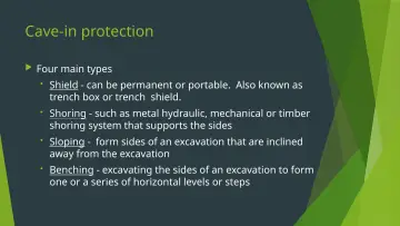 Slide 15: Cave-in protection