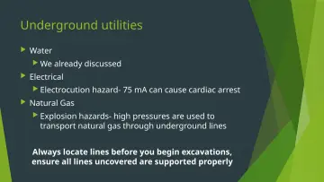 Slide 24: Underground utilities
