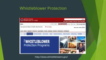 Slide 40: Whistleblower Protection