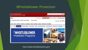 Slide 38: Whistleblower Protection