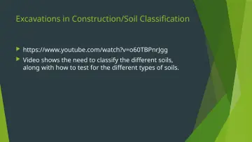 Slide 3: Excavations in Construction/Soil Classification