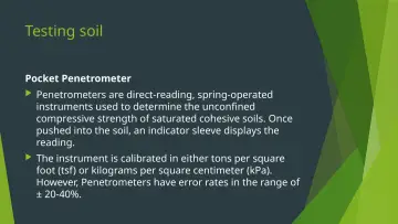 Slide 11: Testing soil