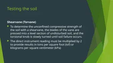 Slide 12: Testing the soil