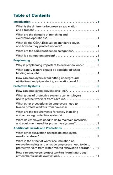 Page 5: Table of Contents