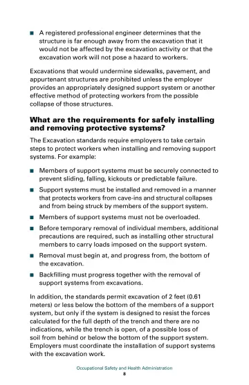 Page 14: What are the requirements for safely installing and removing protective systems?