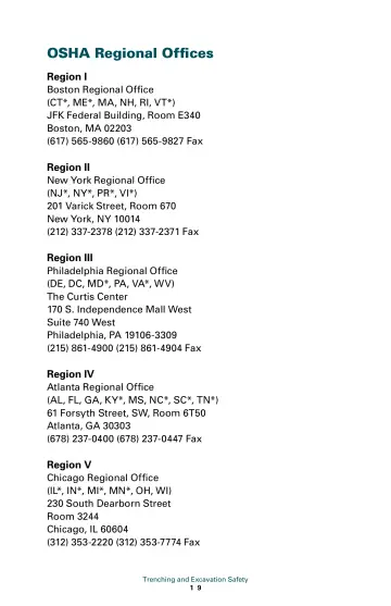 Page 25: OSHA Regional Offices