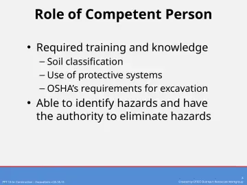 Slide 4: Role of Competent Person