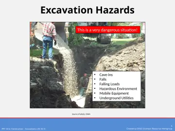 Slide 6: Excavation Hazards