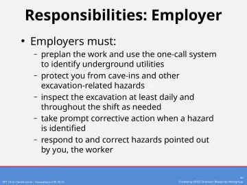 Slide 30: Responsibilities: Employer