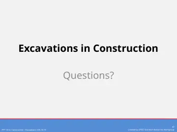 Slide 42: Excavations in Construction