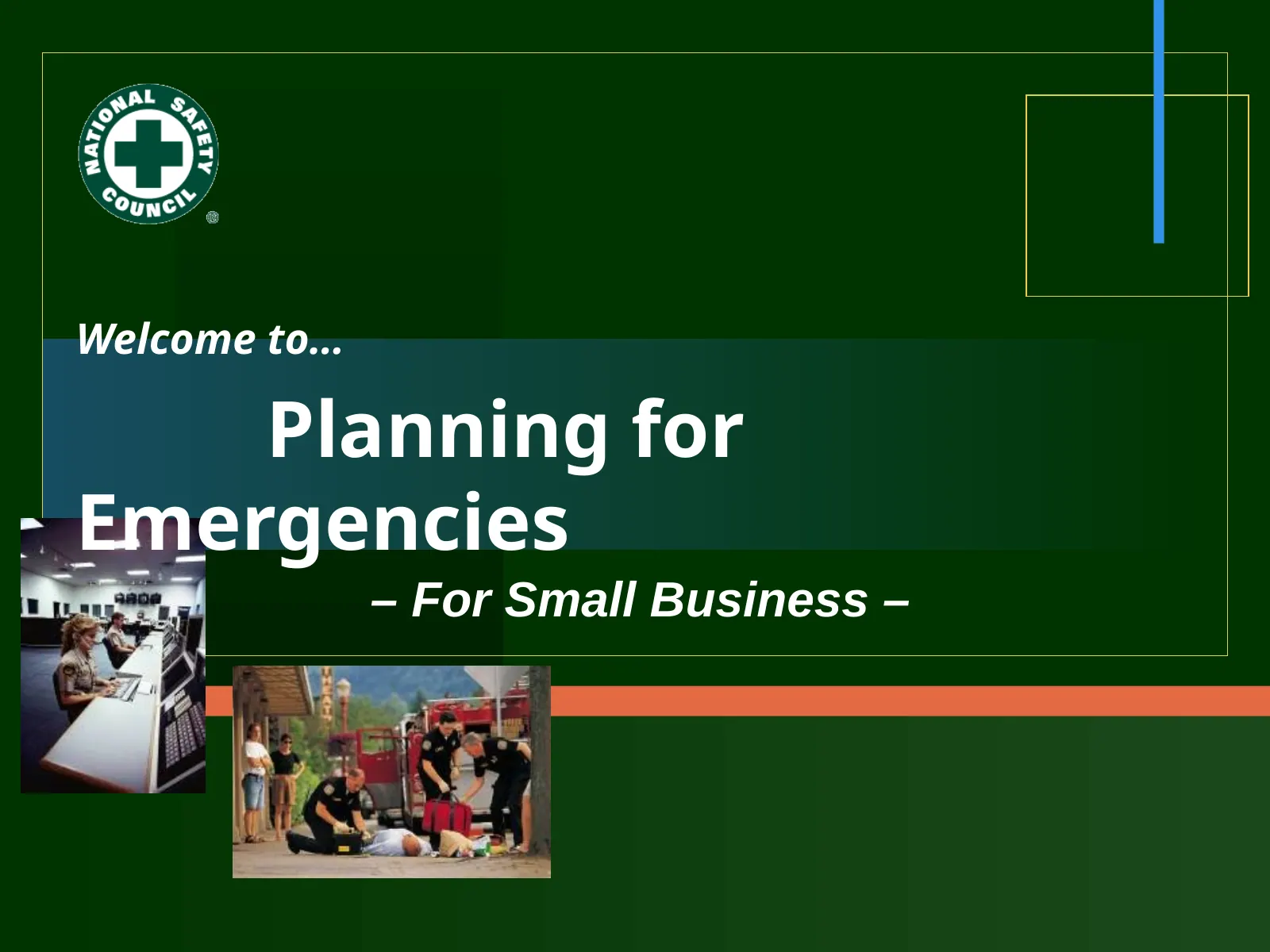 Planning for Emergencies: Program Introduction, slide 1: Planning for Emergencies