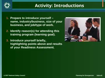 Slide 6: Activity: Introductions