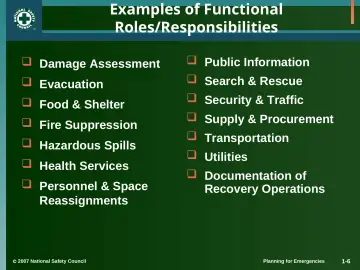 Slide 6: Examples of Functional Roles/Responsibilities