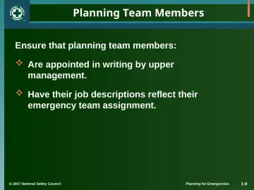 Slide 9: Planning Team Members