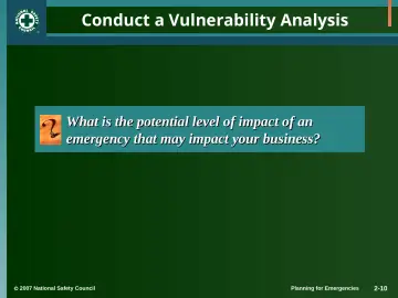 Slide 10: Conduct a Vulnerability Analysis